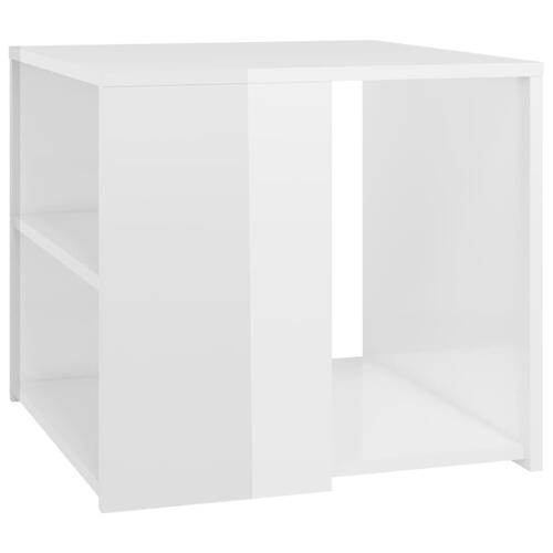 Sidebord 50x50x45 cm konstrueret træ hvid højglans