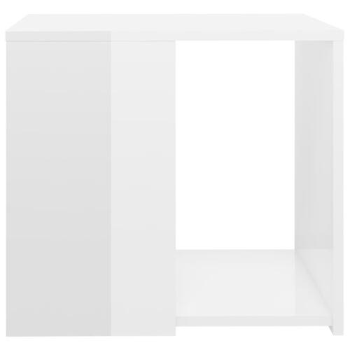 Sidebord 50x50x45 cm konstrueret træ hvid højglans