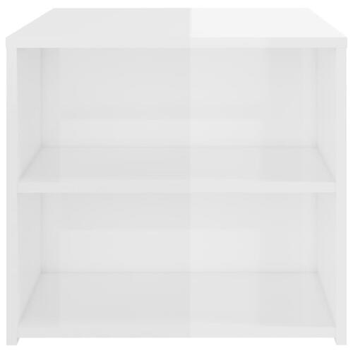 Sidebord 50x50x45 cm konstrueret træ hvid højglans