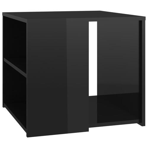 Sidebord 50x50x45 cm konstrueret træ sort højglans
