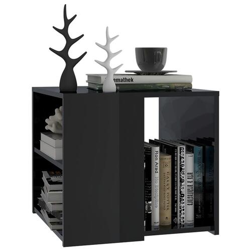 Sidebord 50x50x45 cm konstrueret træ sort højglans
