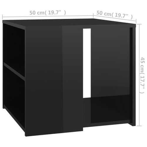 Sidebord 50x50x45 cm konstrueret træ sort højglans
