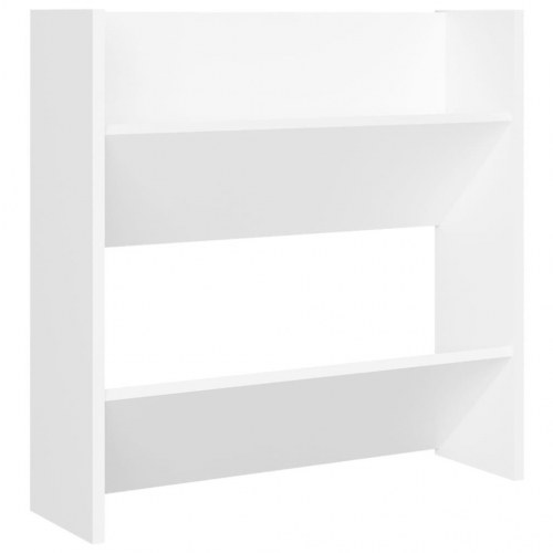 Væghængt skoskab 2 stk. 60x18x60 cm konstrueret træ hvid