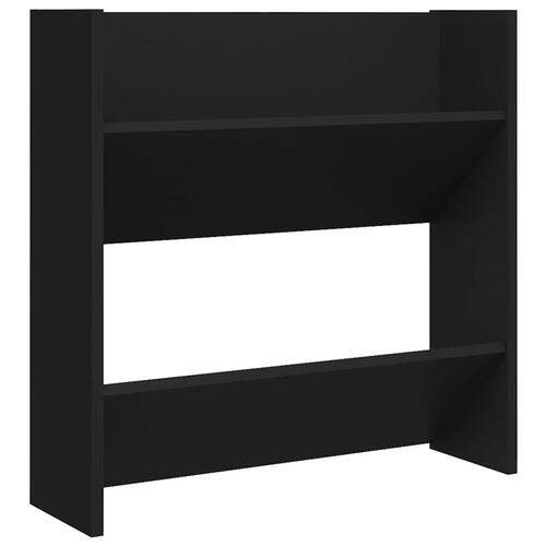 Væghængt skoskab 60x18x60 cm konstrueret træ sort