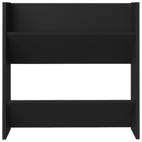 Væghængt skoskab 2 stk. 60x18x60 cm konstrueret træ sort