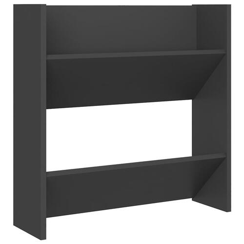 Væghængt skoskab 2 stk. 60x18x60 cm konstrueret træ grå