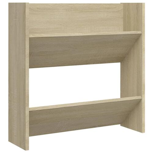 Væghængt skoskab 4 stk. 60x18x60 cm konstrueret træ sonoma-eg