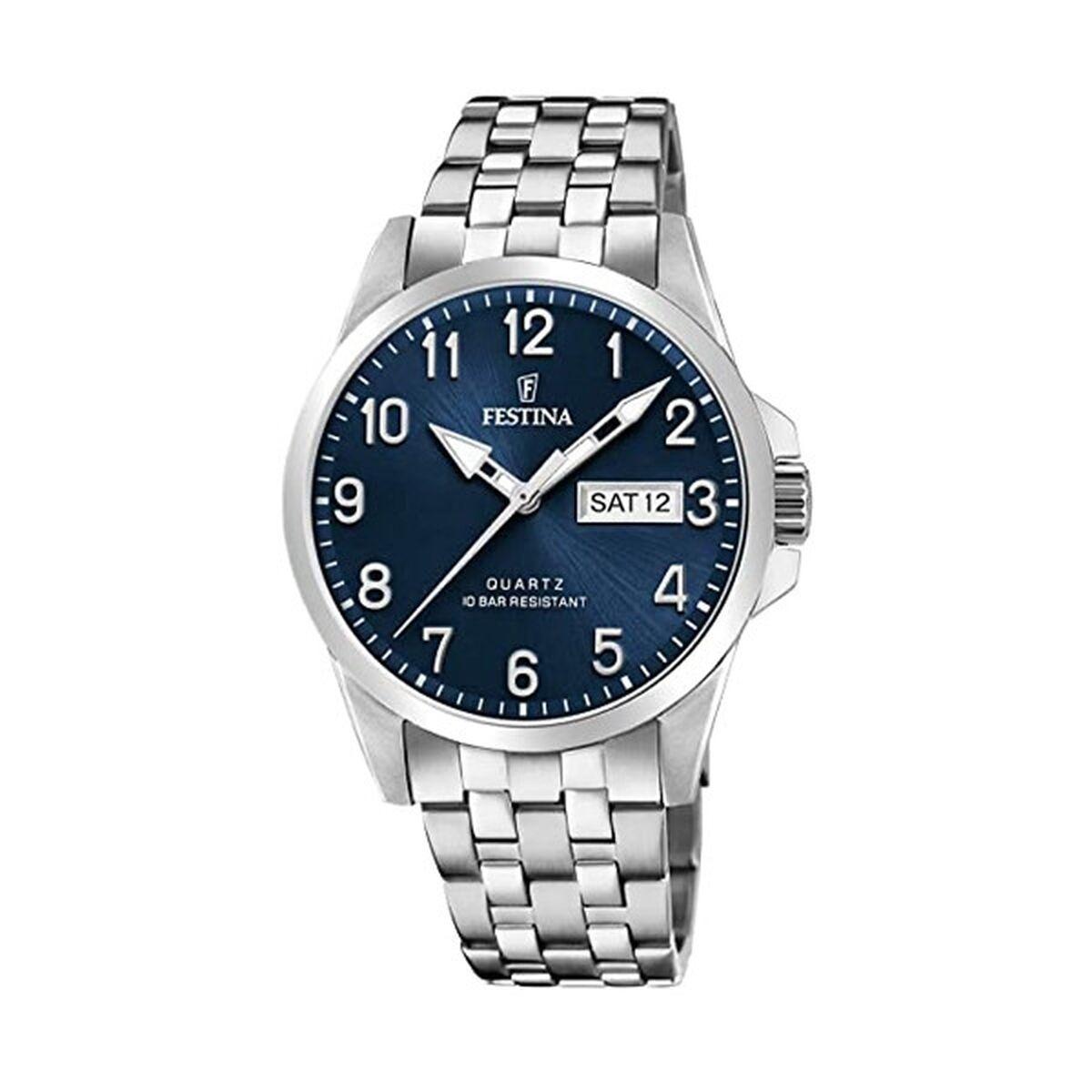 Festina F20357/C herreur - sølvfarvet stål, blå skive billede