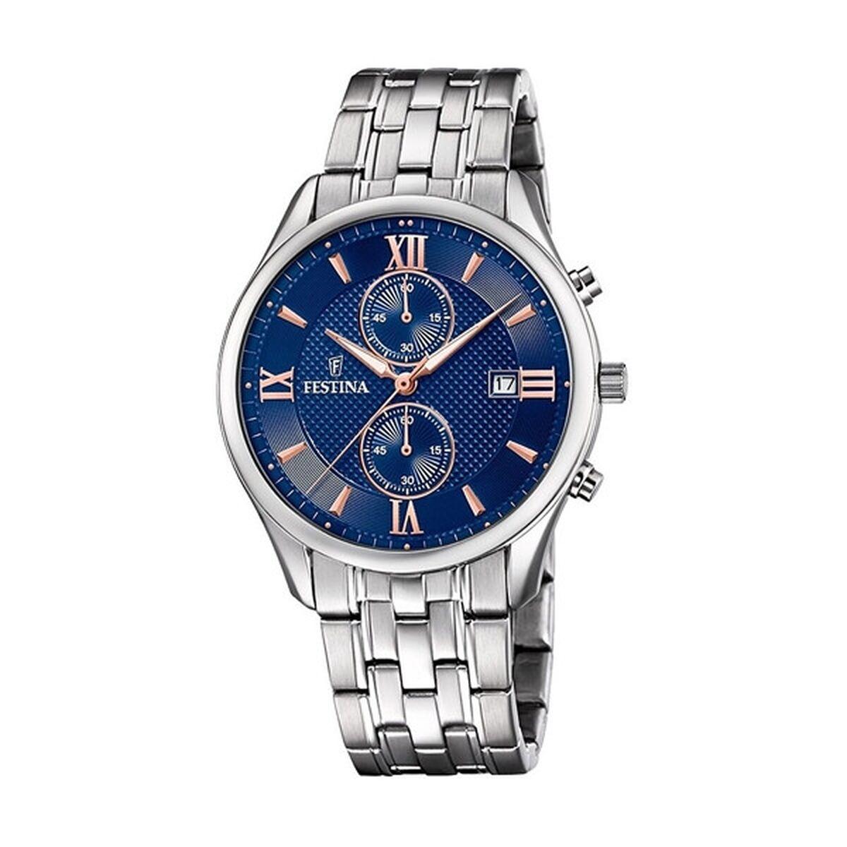 Festina F6854/6 herreur - sølvfarvet stål, blå skive billede
