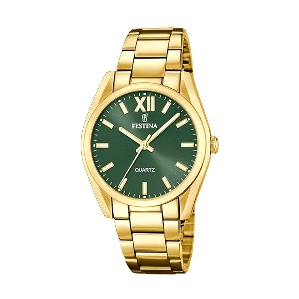 Festina F20640/4 herreur - grøn skive, guldfarvet lænke billede