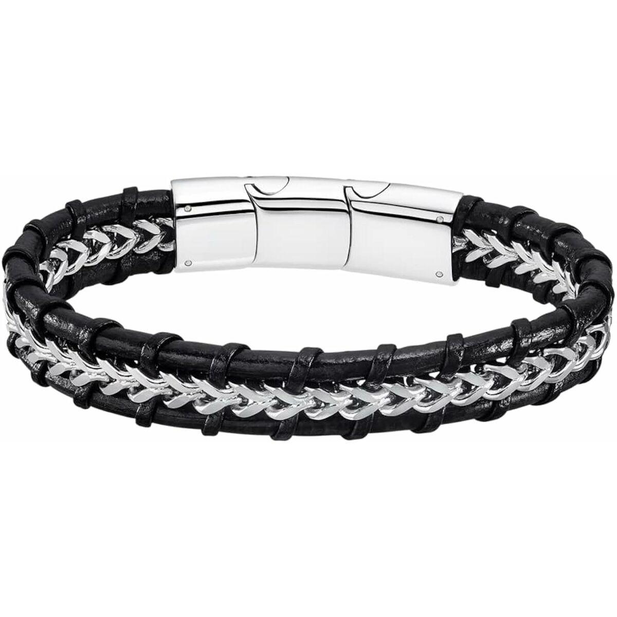 Lotus armbånd til mænd LS2198-2/1 - sort læderlook og stål billede