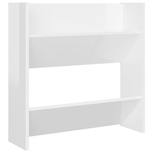 Væghængte skoskabe 2 stk. 60x18x60 cm spånplade hvid højglans