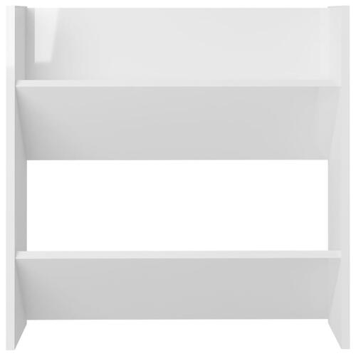 Skoreol til væg 2 stk. 60x18x60cm konstrueret træ hvid højglans