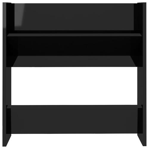 Væghængt skoreol 60x18x60 cm konstrueret træ sort højglans