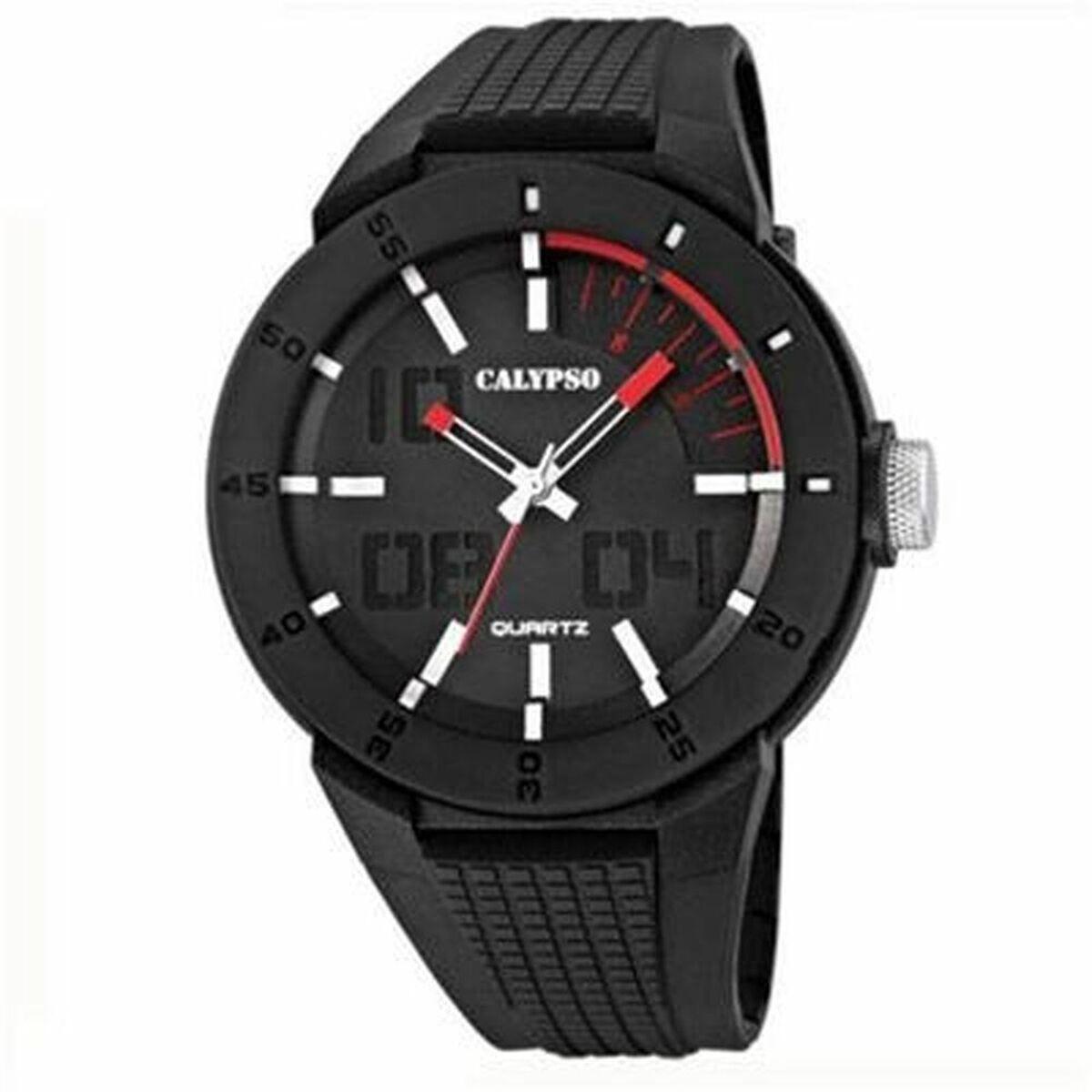 Calypso K5629/2 herreur - sort kvarts armbåndsur til mænd billede