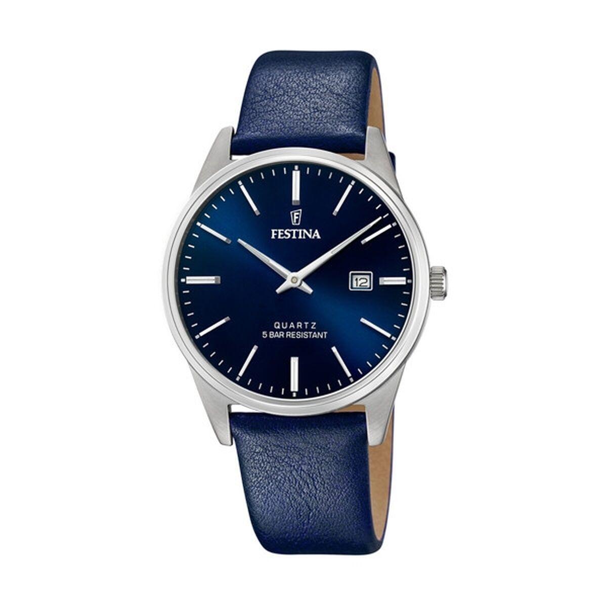 Festina F20512/3 herreur - blå skive og læderrem, 39 mm billede