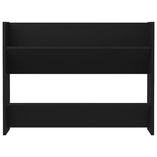 Væghængt skoskab 80x18x60 cm konstrueret træ sort