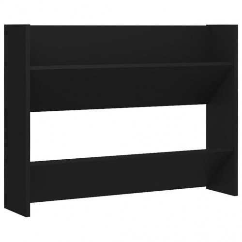Væghængt skoskab 2 stk. 80x18x60 cm konstrueret træ sort