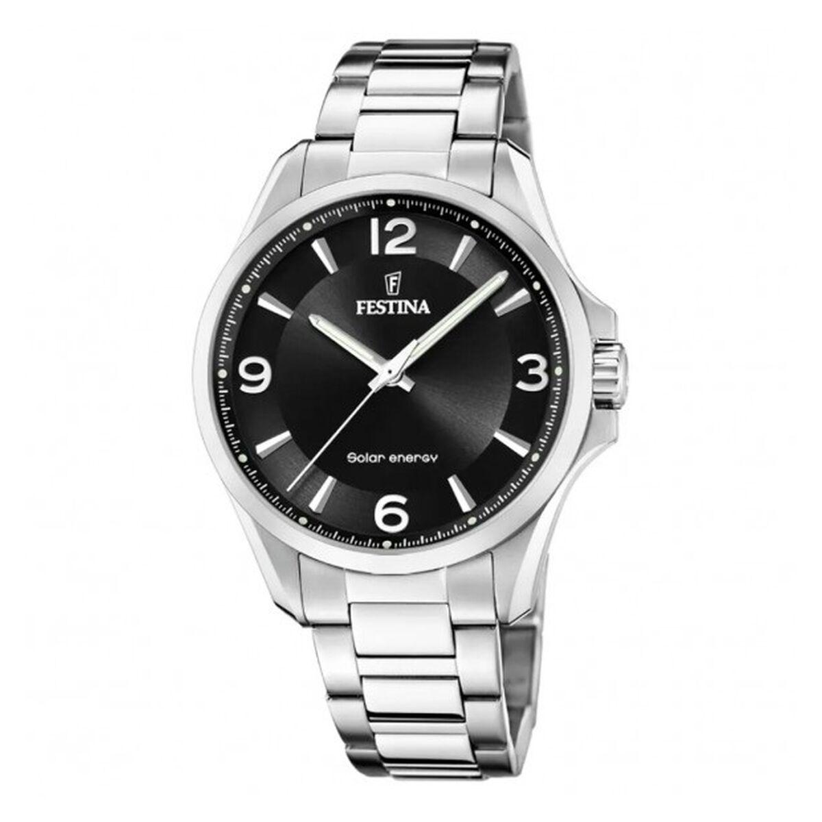 Festina herreur F20656/4 - sort skive, sølvfarvet lænke billede