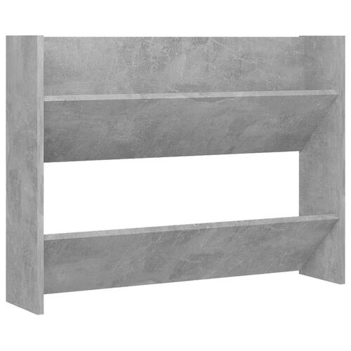Væghængt skoskab 80x18x60 cm konstrueret træ betongrå