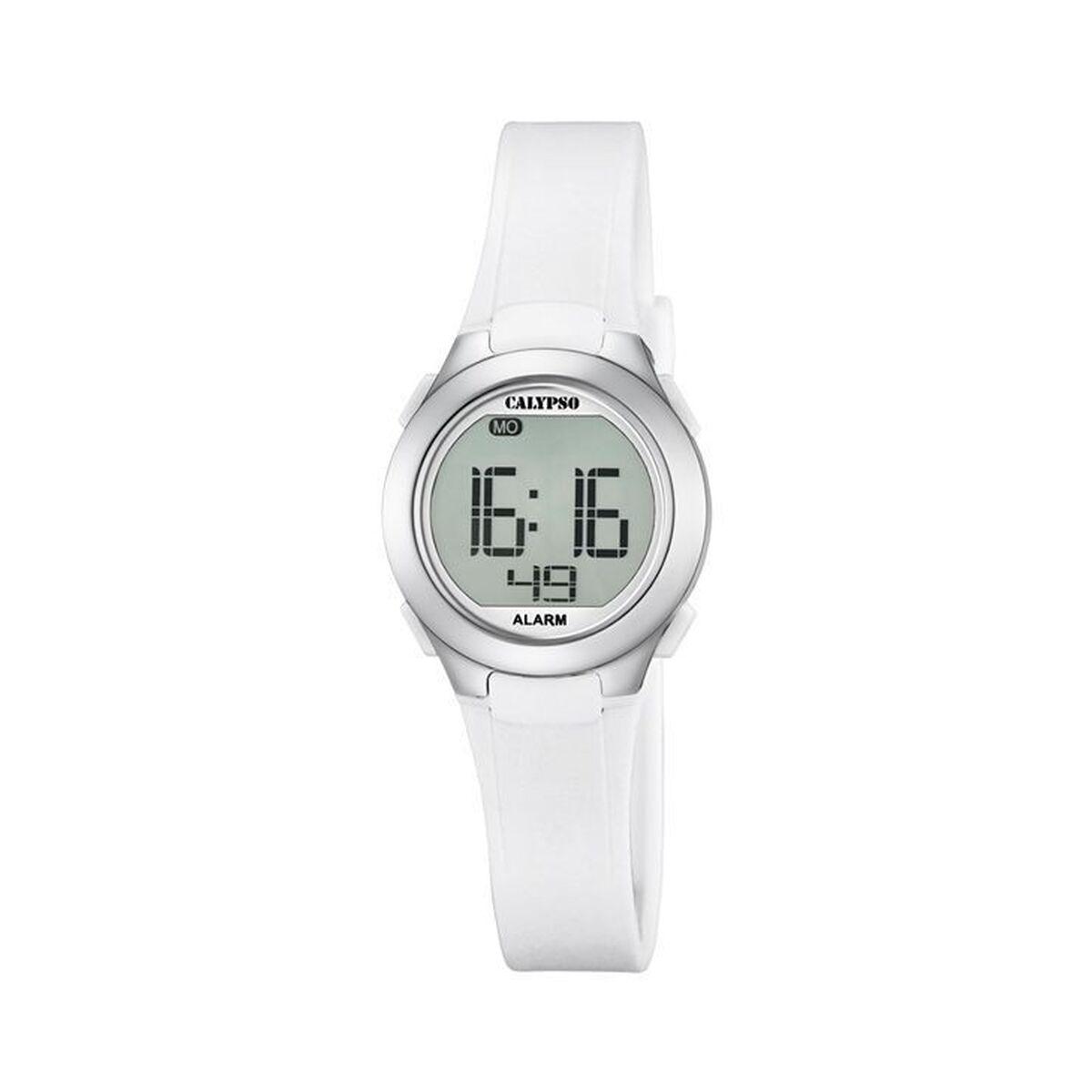 Calypso K5677/1 digitalt armbåndsur til børn - grå/hvid, silikonerem billede