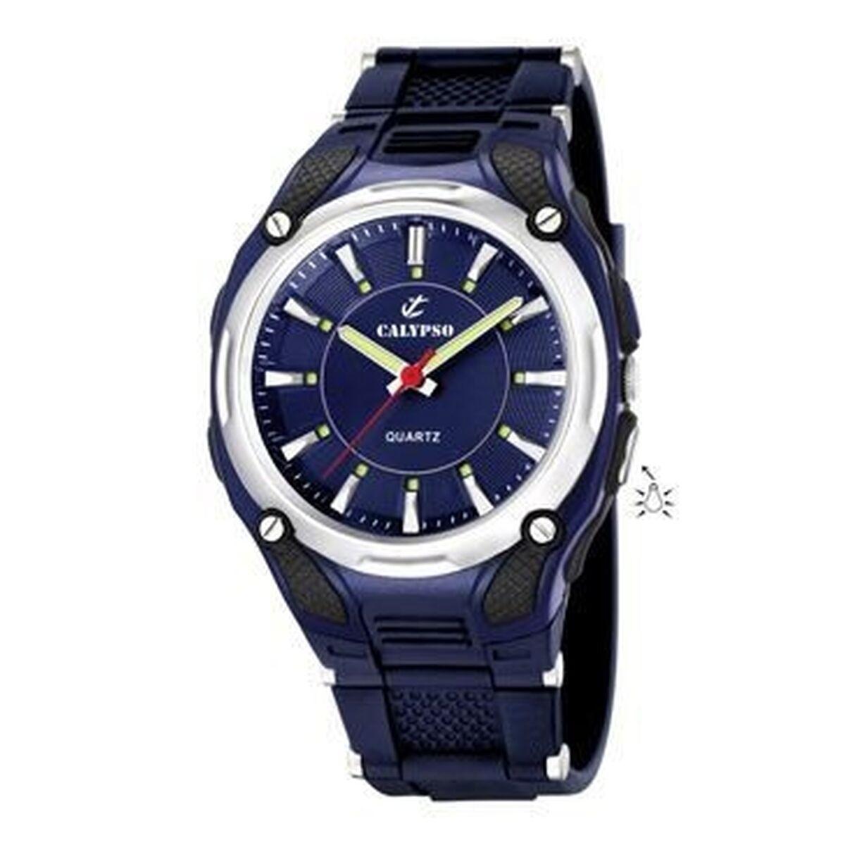 Calypso K5560/3 herreur - blå kvarts armbåndsur til mænd billede