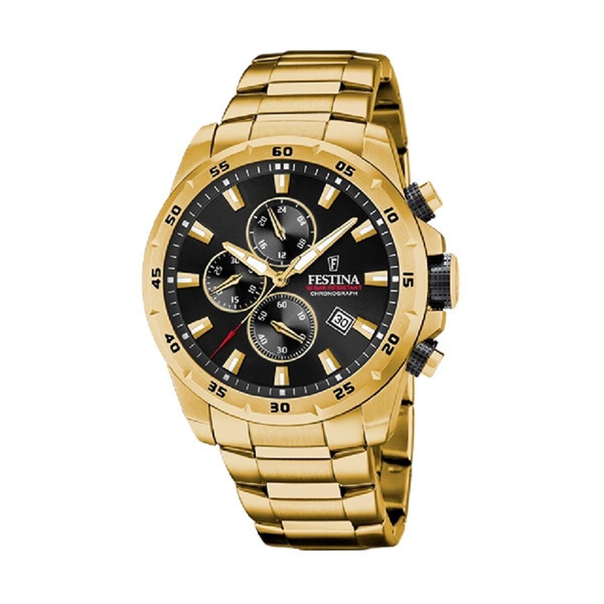 Festina F20541/4 herreur - grå skive, guldfarvet lænke, 45 mm billede