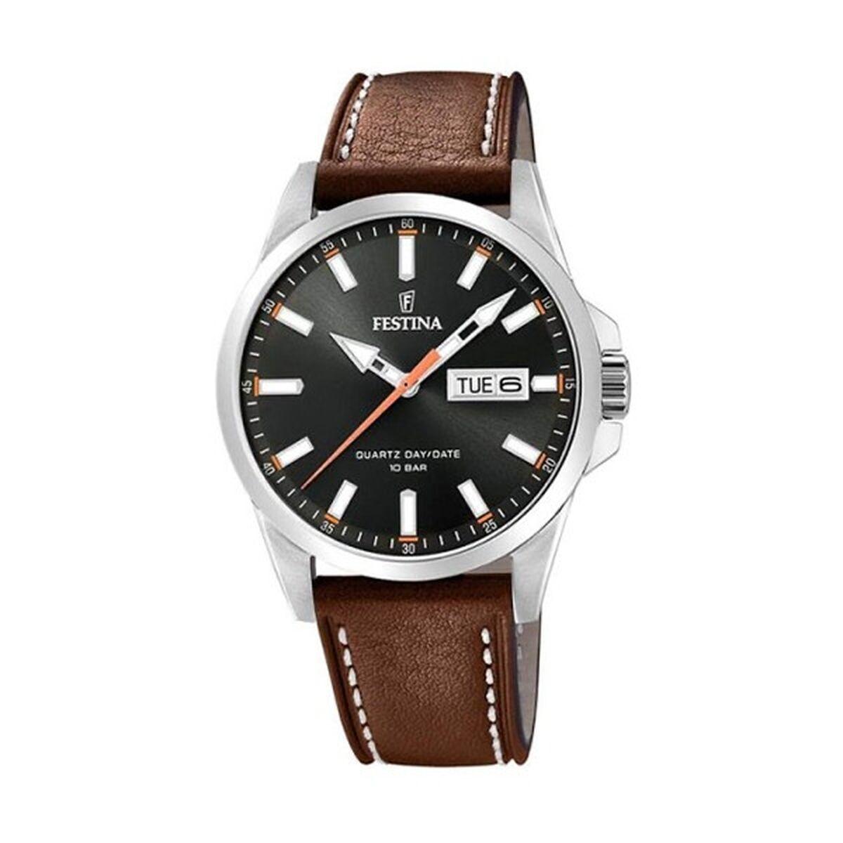 Festina F20358/2 herreur - grå skive, læderrem, 41 mm billede