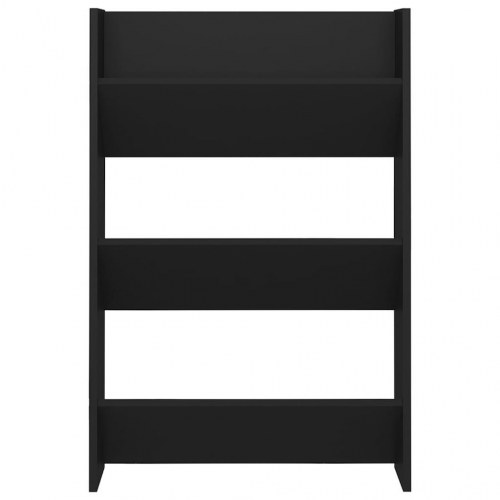 Væghængte skoreoler 2 stk. 60x18x90 cm konstrueret træ sort
