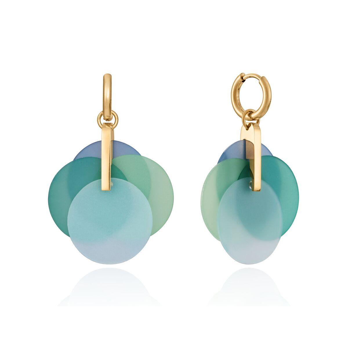 Øreringe til kvinder 14029E01013 - elegante hoops med farvede vedhæng billede