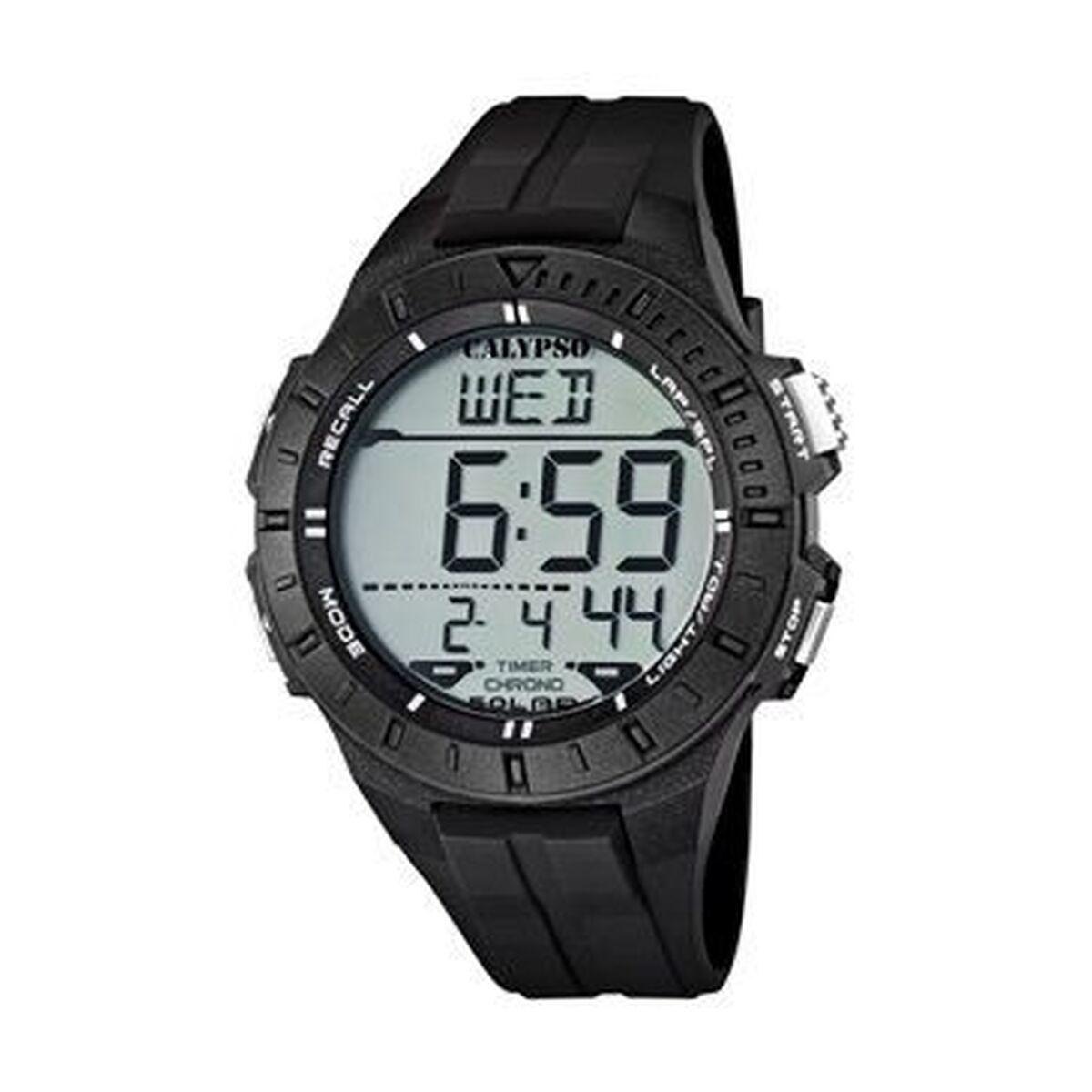 Calypso K5607/6 herreur - sort/grå digitalt armbåndsur til mænd billede