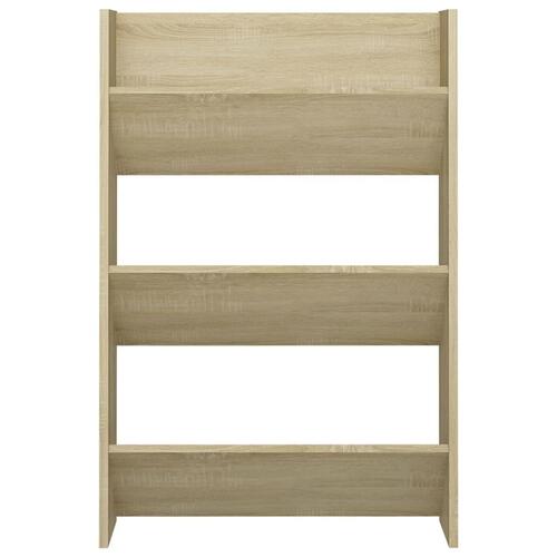 Væghængt skoskab 60x18x90 cm spånplade sonoma-eg