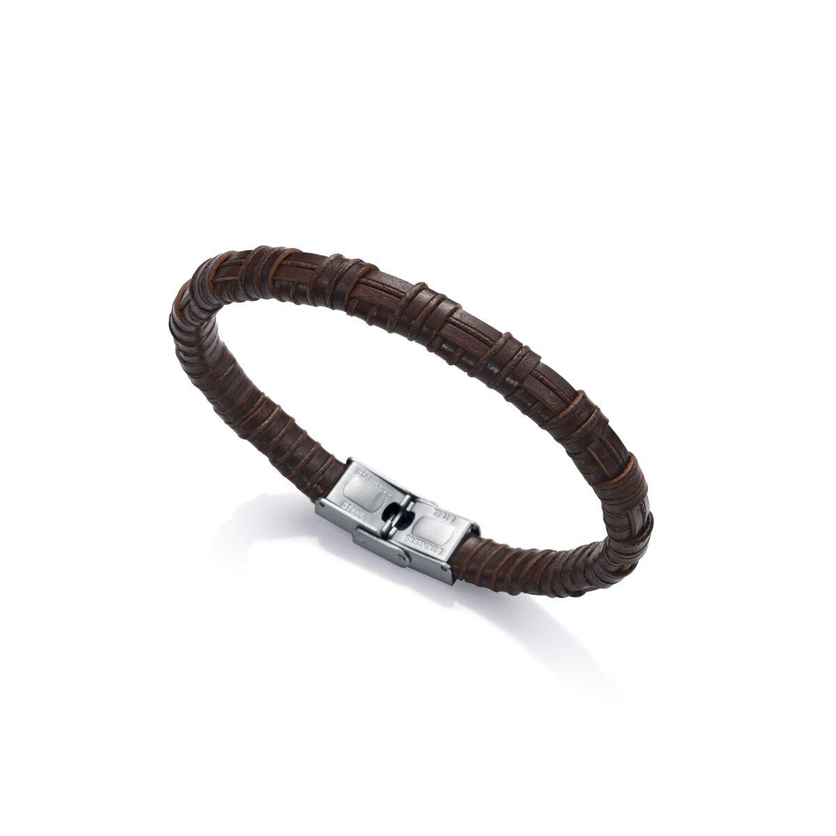 Armbånd til mænd 1326P01011 - brun læderlook billede