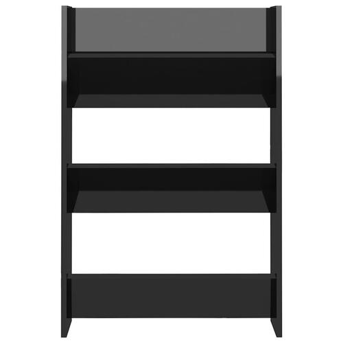 Skoreoler væg 2 stk. 60x18x60 cm konstrueret træ sort højglans