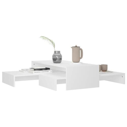 Sofabordssæt 100x100x26,5 cm konstrueret træ hvid
