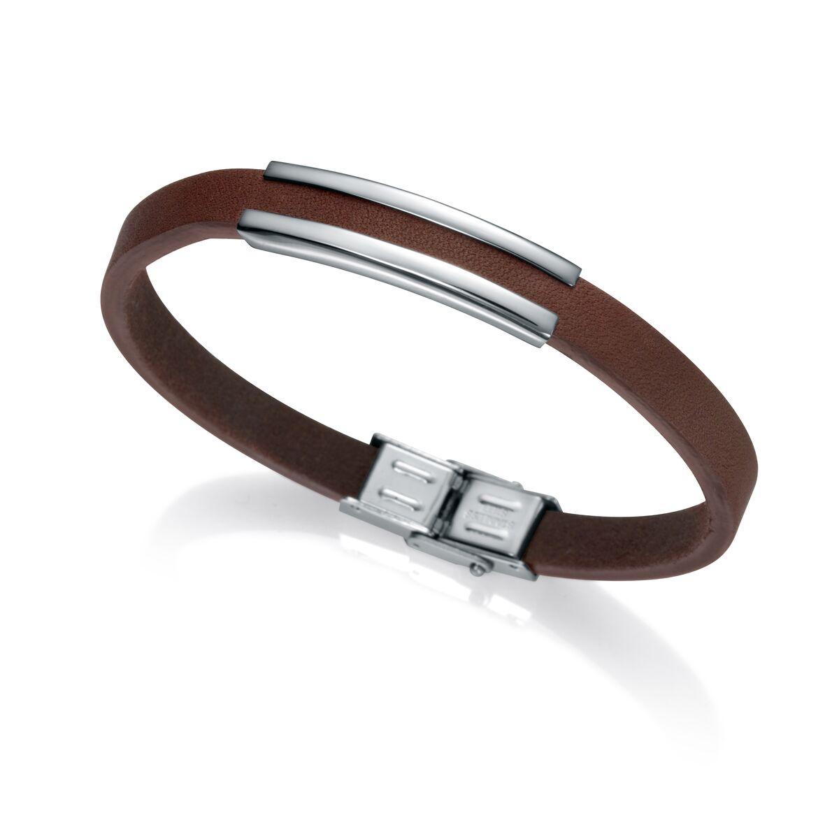 ArmbÃ¥nd til mÃ¦nd 6461P01011 - brunt lÃ¦derlook billede