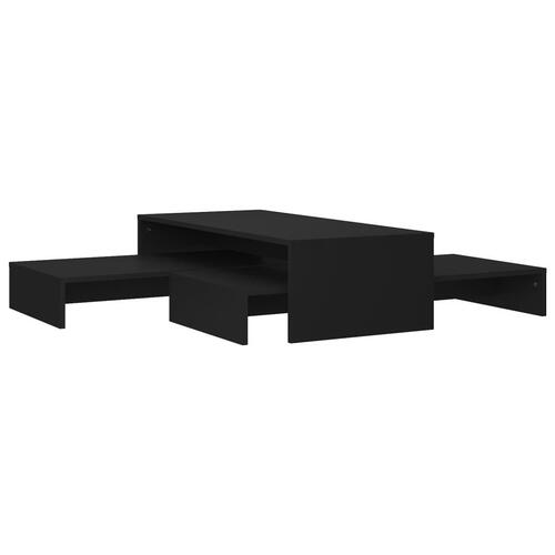 Sofabordssæt 100x100x26,5 cm konstrueret træ sort