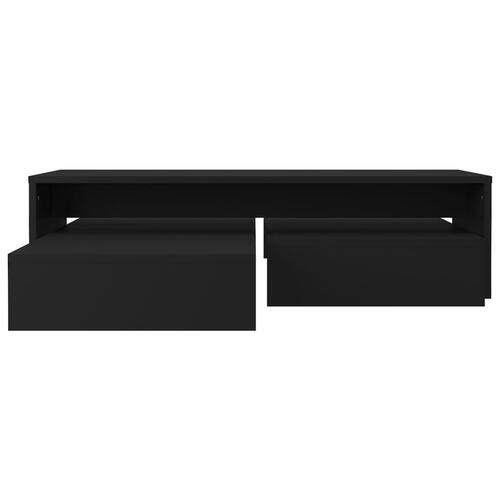 Sofabordssæt 100x100x26,5 cm konstrueret træ sort