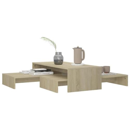 Sofabordssæt 100x100x26,5 cm konstrueret træ sonoma-eg