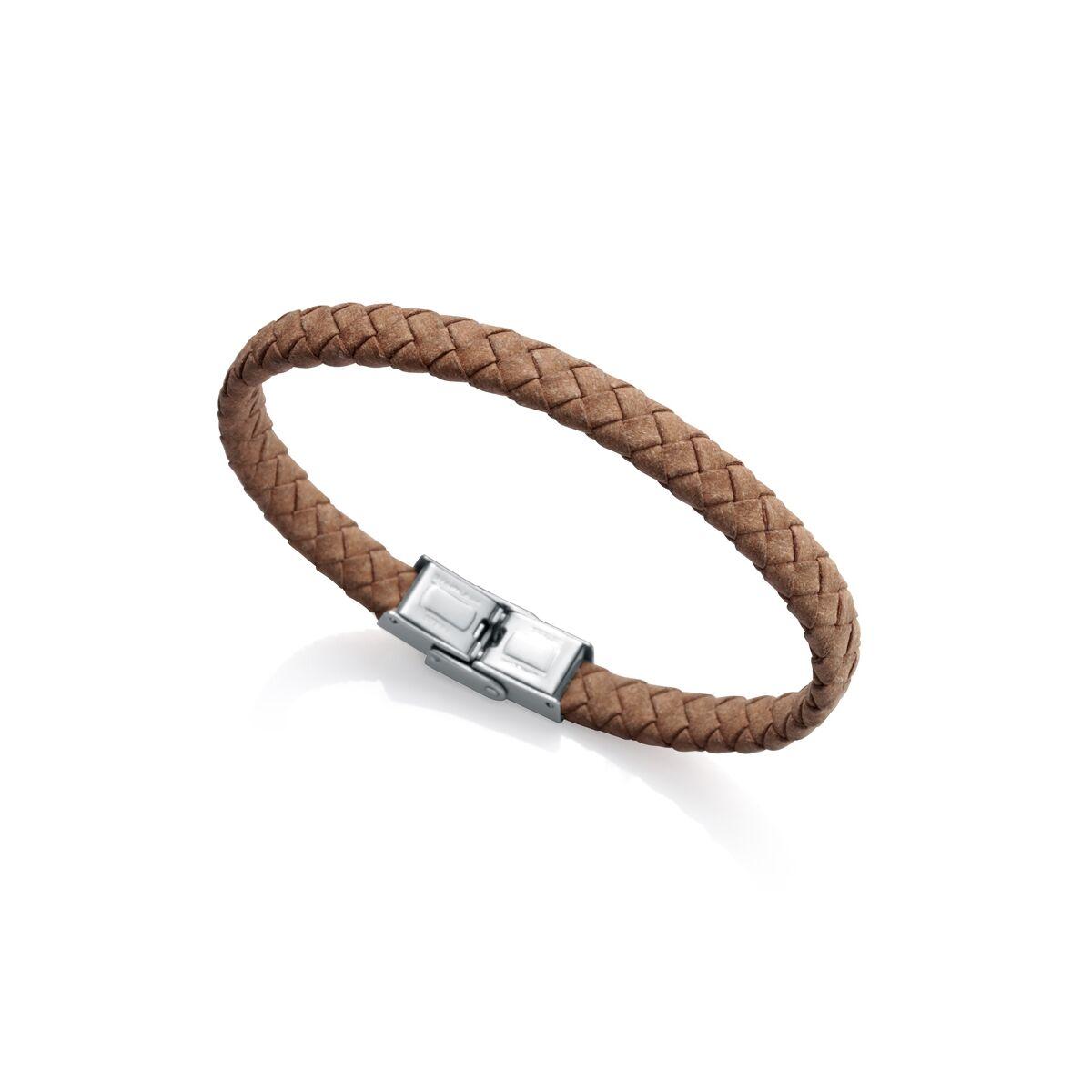 Armbånd til mænd - flettet læder, brun billede