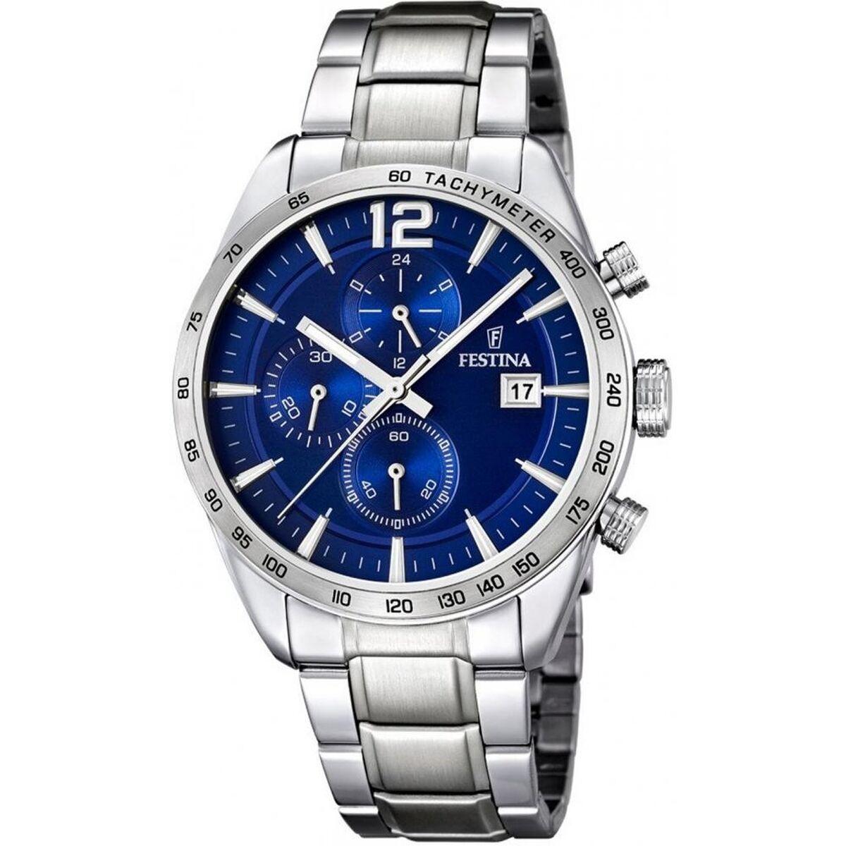 Festina F16759/3 herreur - sølvfarvet stål med blå skive billede