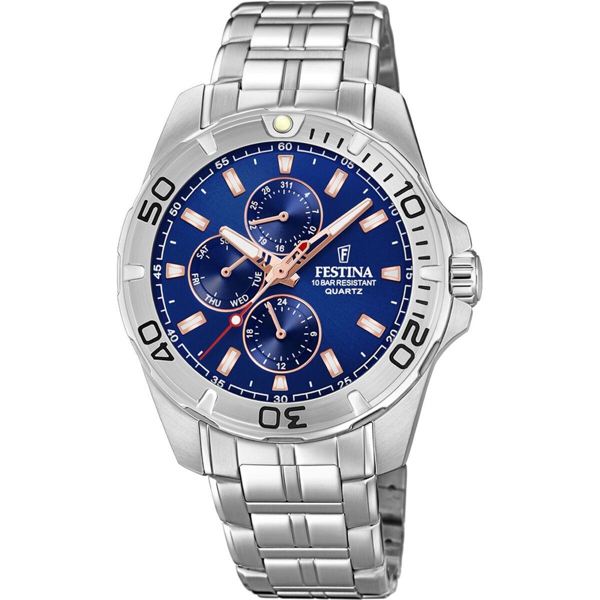 Festina F20445/5 herreur - sølvfarvet stål med blå skive billede