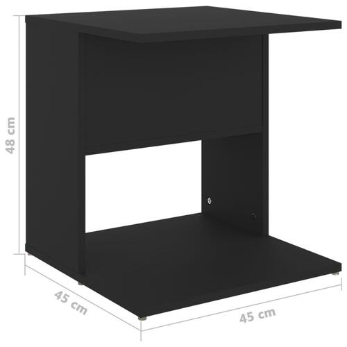 Sidebord 45x45x48 cm konstrueret træ sort