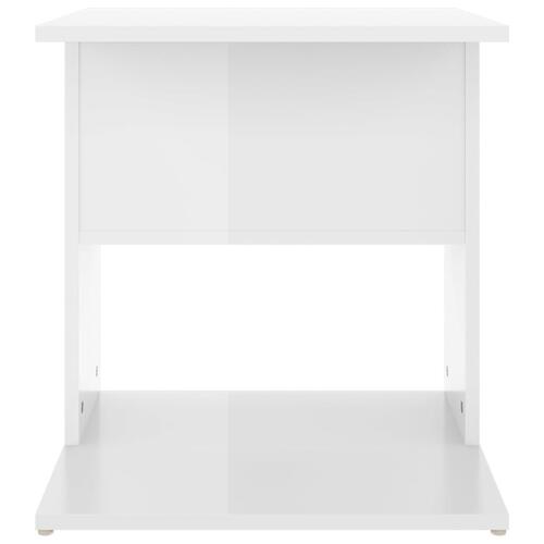 Sidebord 45x45x48 cm konstrueret træ hvid højglans
