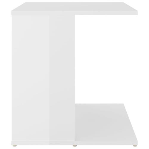 Sidebord 45x45x48 cm konstrueret træ hvid højglans