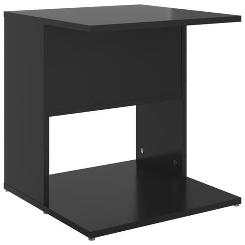 Sidebord 45x45x48 cm konstrueret træ sort højglans