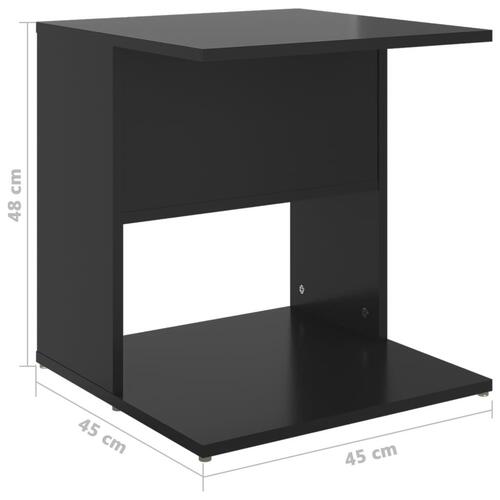 Sidebord 45x45x48 cm konstrueret træ sort højglans