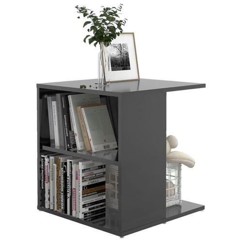 Sidebord 45x45x48 cm konstrueret træ grå højglans