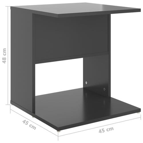 Sidebord 45x45x48 cm konstrueret træ grå højglans