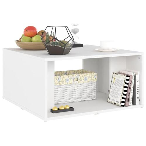Sofabord 4 stk. 33x33x33 cm konstrueret træ hvid